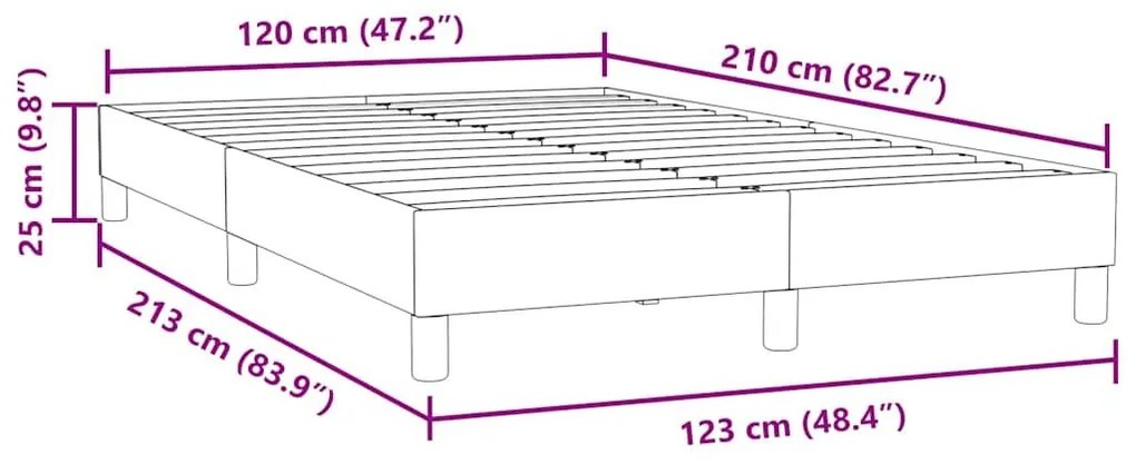 Box Spring Κρεβάτι χωρίς στρώμα Σκούρο γκρι Βελούδινο - Γκρι