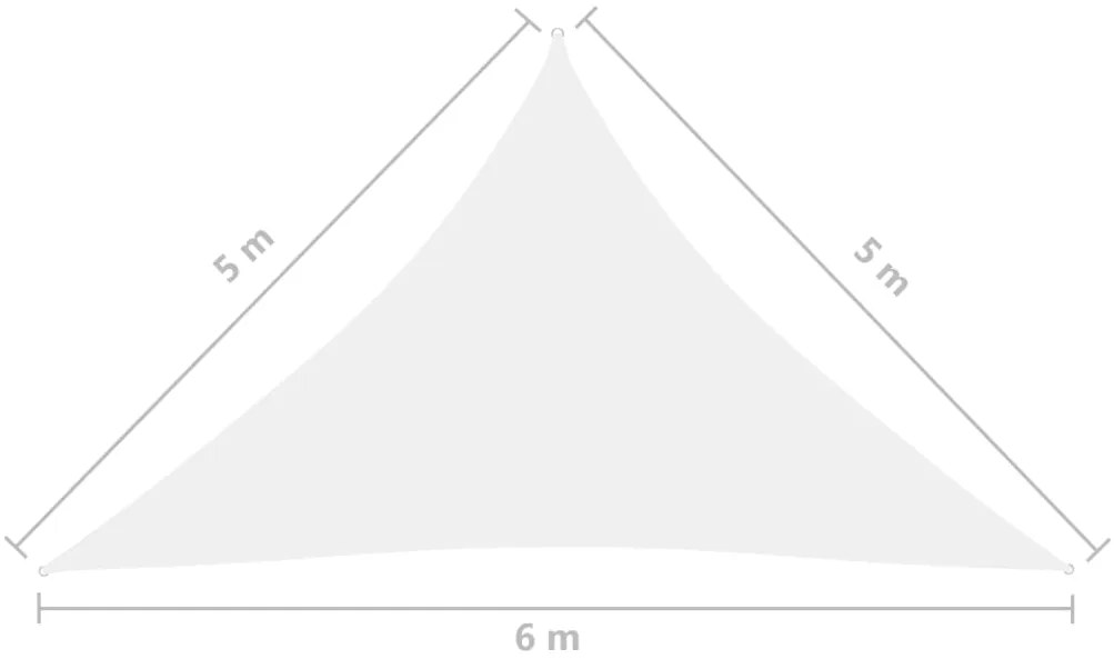 Πανί Σκίασης Τρίγωνο Λευκό 5 x 5 x 6 μ. από Ύφασμα Oxford - Λευκό