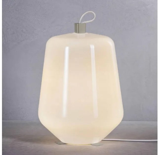 Επιτραπέζιο Φωτιστικό LED 13W Dimmer Φυσητό Γυαλί Μέταλλο Νίκελ Luisa T3 Prandina-1C50000310401-Λευκό 1C50000310401