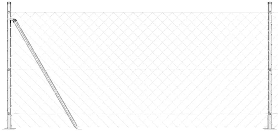 vidaXL Στύλος Περιφράξεων Ασημί 10 x 0,8 μ (60 x 60 mm πλέγμα) Ατσάλι