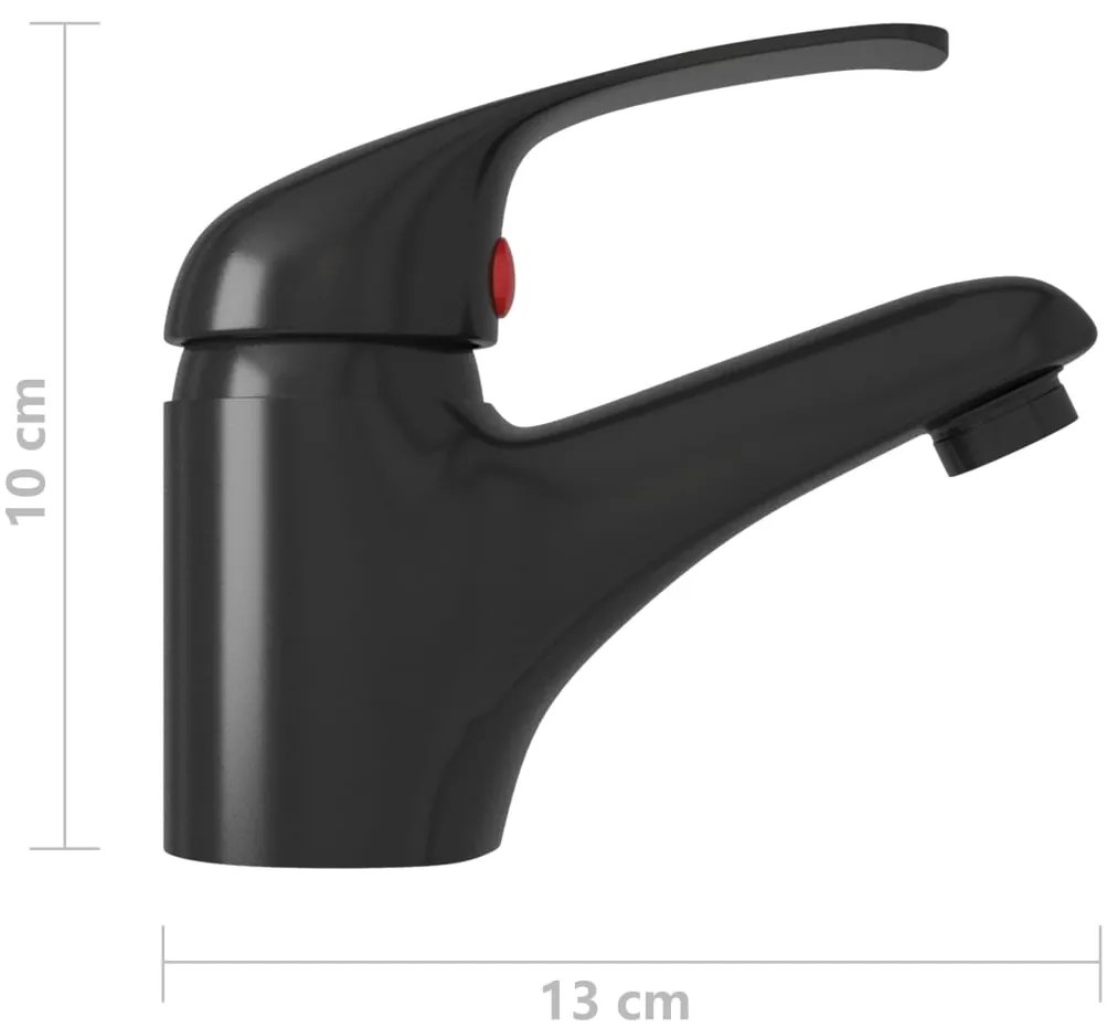 vidaXL Μπαταρία Νιπτήρα Αναμεικτική Μαύρη 13 x 10 εκ.