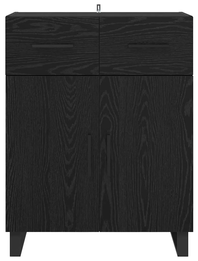 vidaXL Πλαϊνό γραφείο Μαύρη Οξυά 69,5 x 34 x 90 εκ. Επεξεργασμένο ξύλο