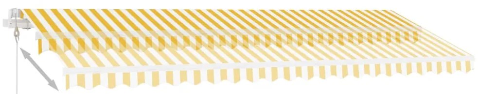 vidaXL Τέντα Αυτόματη Ανεξάρτητη Κίτρινο/Λευκό 500 x 350 εκ.