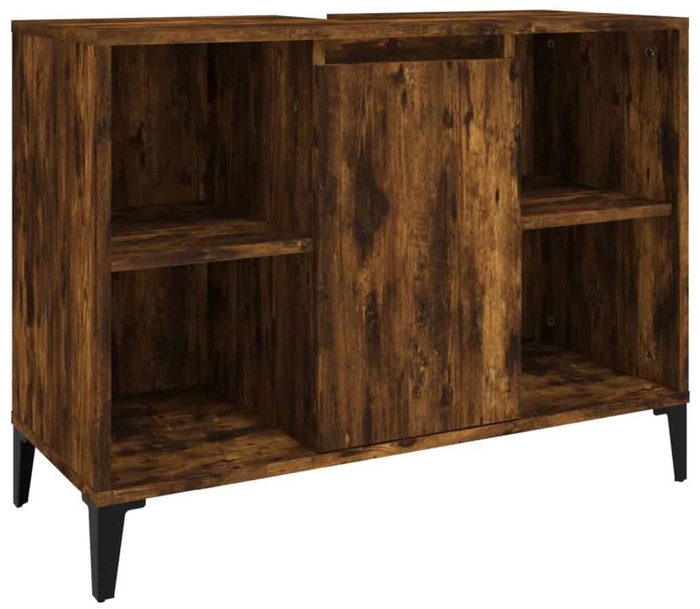 vidaXL Ντουλάπι Νιπτήρα Καπνιστή Δρυς 80x33x60 εκ. Επεξεργ. Ξύλο