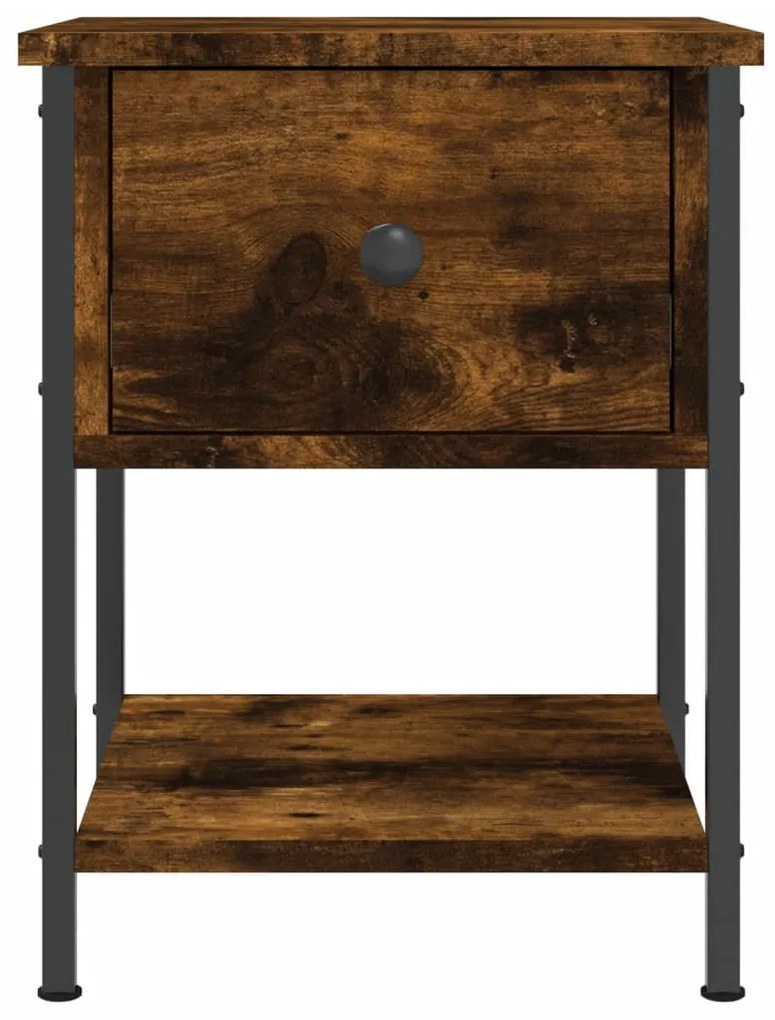 vidaXL Κομοδίνα 2 τεμ Καπνιστή Δρυς 34x35,5x45εκ. Επεξεργασμένο Ξύλο