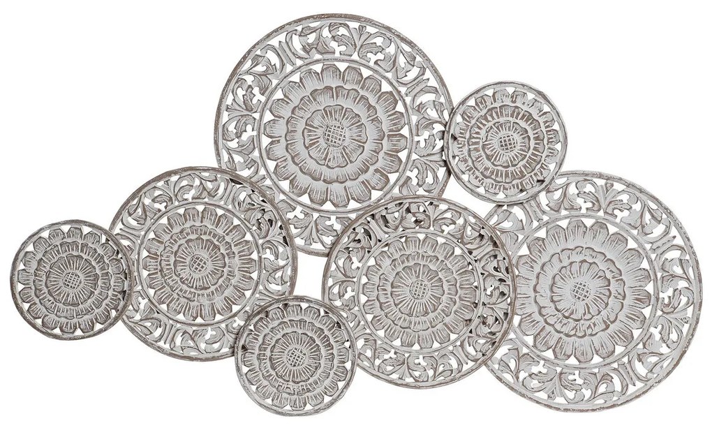 Διακόσμηση τοίχων DKD Home Decor Ξύλο από Μάνγκο Τροπικό Κύκλους (108 x 3,5 x 64 cm)