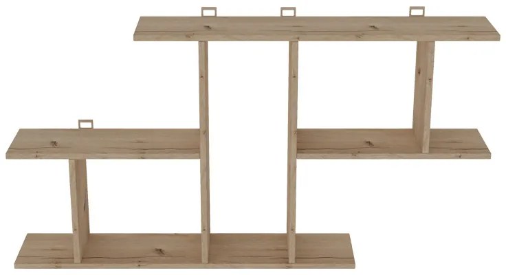 Ραφιέρα τοίχου Vertoura pakoworld σε oak απόχρωση 116x18.5x60cm (1 τεμάχια)