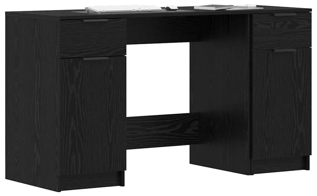 vidaXL Γραφείο Μαύρη δρυς 133 x 50 x 75 εκ Επεξεργασμένο ξύλο
