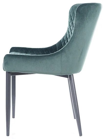 Επενδυμένη καρέκλα τραπεζαρίας Colin B 52x45x82 μεταλλική μαύρη βάση/πράσινη βελούδινη bluvel 78 DIOMMI COLINBVCZ