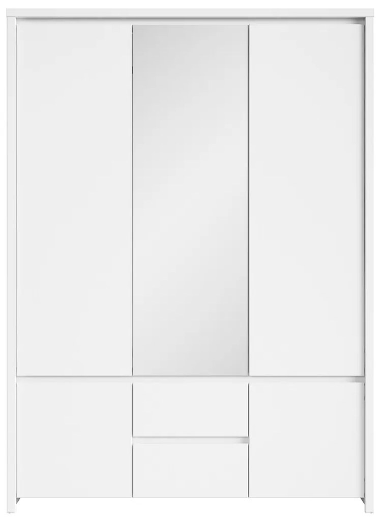 Ντουλάπα Boston E118, Άσπρο, 211x153.5x55.5cm, Πόρτες ντουλάπας: Με μεντεσέδες