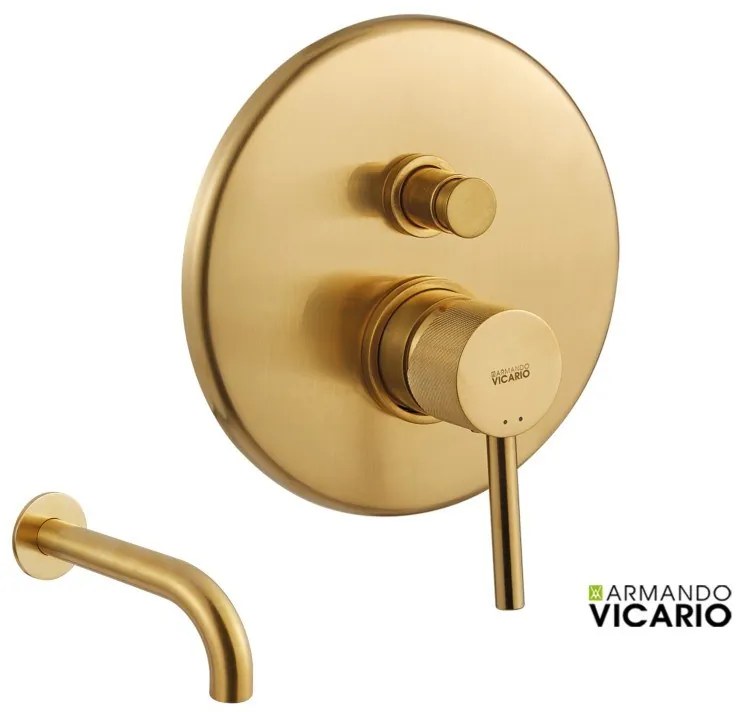 Armando Vicario Industrial Gold Brushed Στόμιο+Μίκτης εντοιχισμού 2 εξόδων