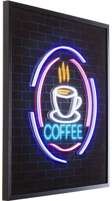 Πίνακας Γυάλινος Coffee Μαύρο LED 80x3.5x80εκ. - Μαύρο