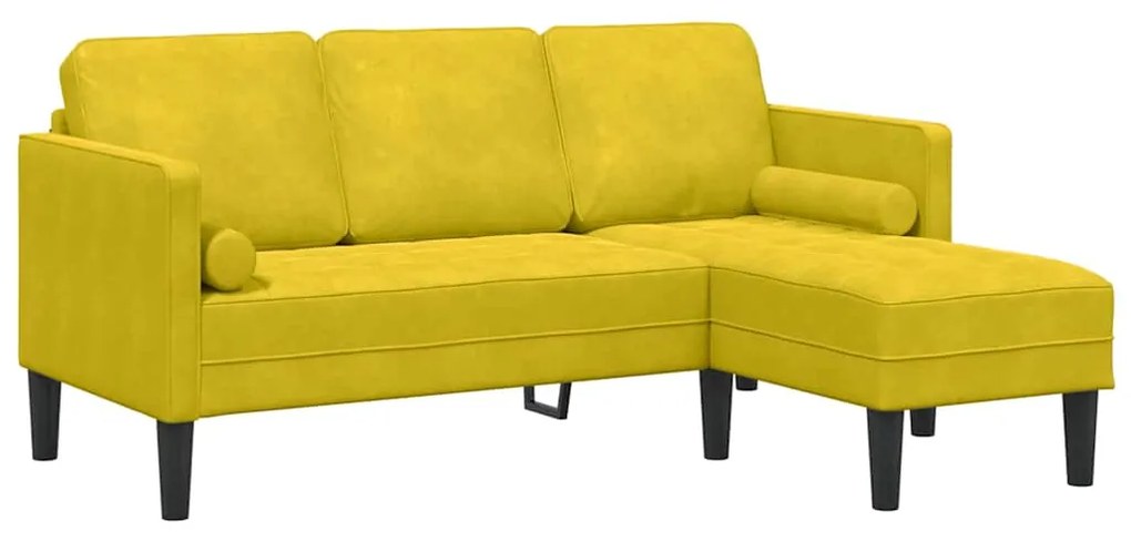 vidaXL Γωνιακός Καναπές Κίτρινος 173x131x67 εκ. Βελούδο