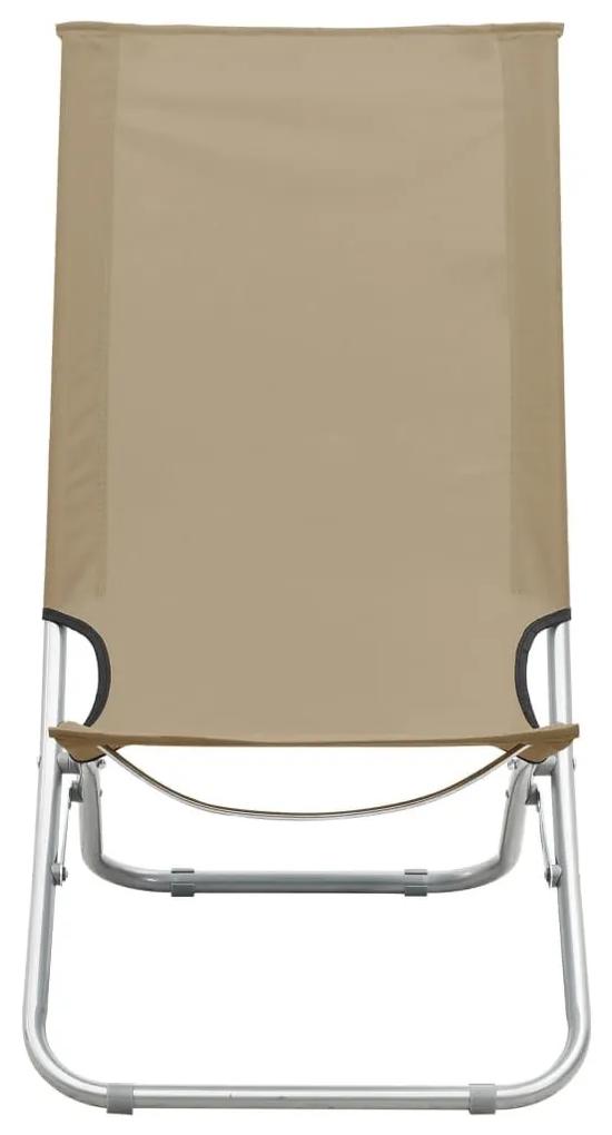 Καρέκλες Παραλίας Πτυσσόμενες 2 τεμ. Taupe Υφασμάτινες - Μπεζ-Γκρι