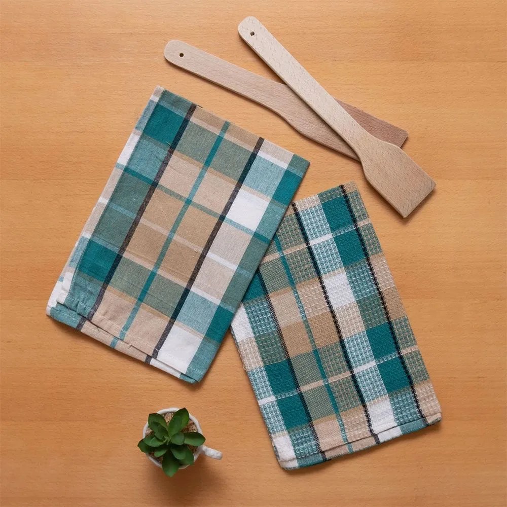 Ποτηρόπανα Σεφ (Σετ 2τμχ) Green Viopros 40x60cm 100% Cotton