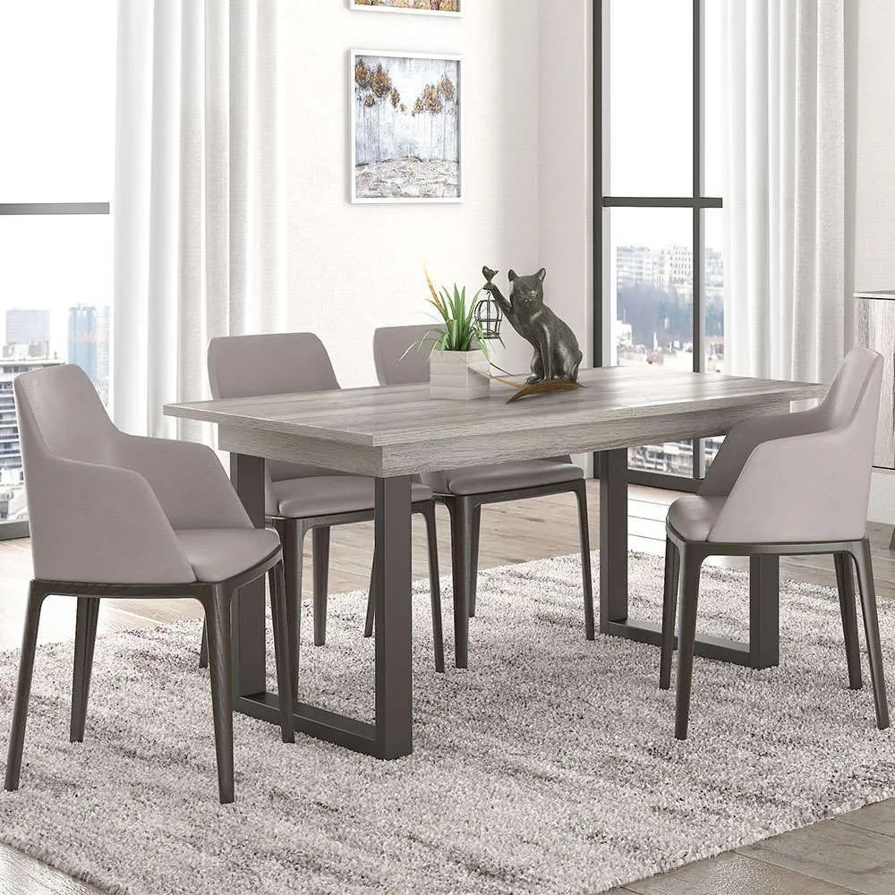 Τραπέζι Ανοιγόμενο Νο7 150+30x90x78cm Ash Melamine, Metal