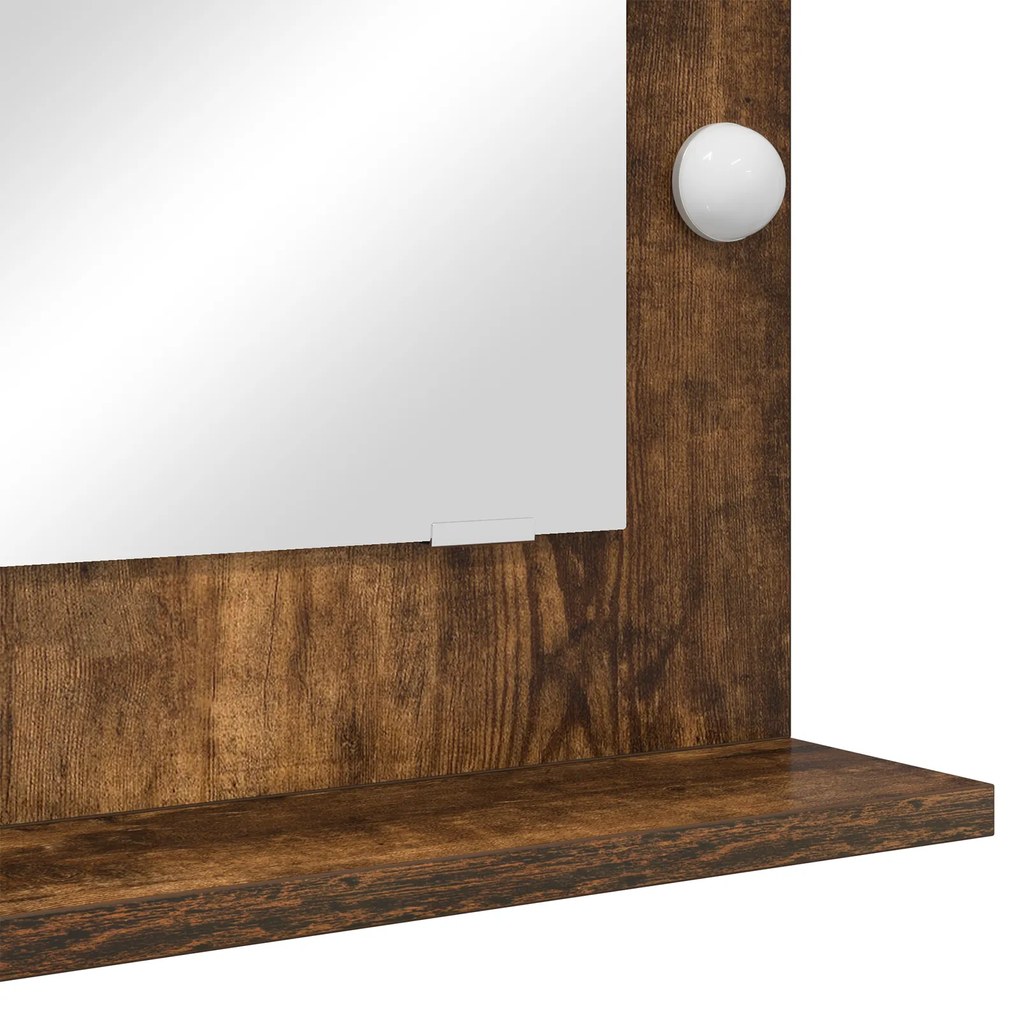 vidaXL Καθρέφτης Vanity Καπνιστό ξύλο Ξύλο, Γυαλί 70 x 50 x 18 εκ