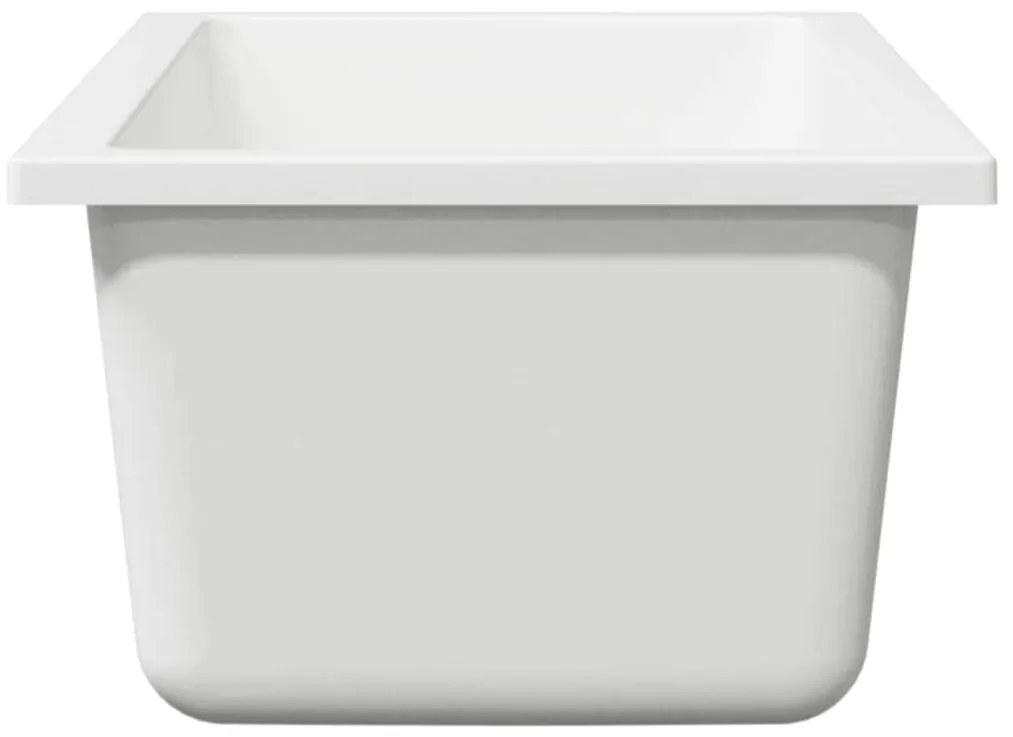 vidaXL Σιντρινο κουζίνας Λευκό 21 x 44 x 14 εκ. Γρανίτης
