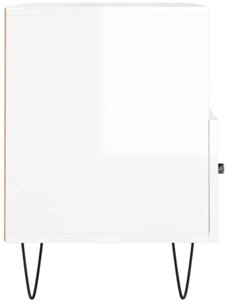 vidaXL Έπιπλο Τηλεόρασης Γυαλ. Λευκό 80x36x50 εκ. Επεξεργασμένο Ξύλο