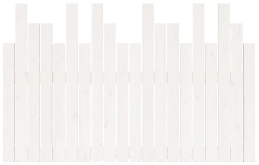 vidaXL Κεφαλάρι Τοίχου Λευκό 127,5x3x80 εκ. από Μασίφ Ξύλο Πεύκου