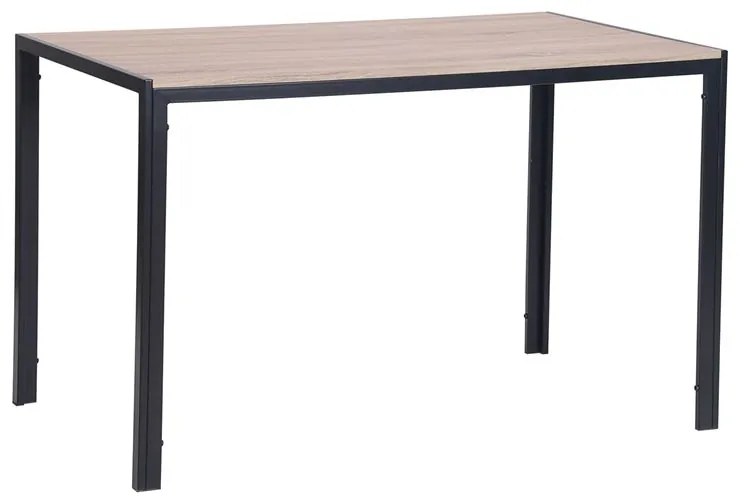 WOODWELL ΕΜ827GABO Τραπέζι Τραπεζαρίας Κουζίνας, Μέταλλο Βαφή Μαύρο Επιφάνεια Απόχρωση Sonoma 120x70x75cm ΕΜ827
