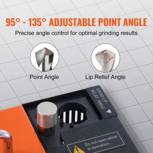 VEVOR Drill Bits Sharpener, MR-13A Bits Grinder Sharpener 3-13mm, 95° to 135° Point Angle Adjustable Drill Bit Re-Sharpener, Portable Sharpening Machine with 11 Collets, CBN &amp; SDC Wheel