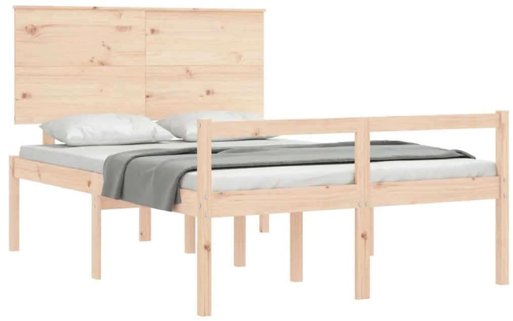 vidaXL Κρεβάτι Ηλικιωμένου με Κεφαλάρι 140 x 190 εκ. από Μασίφ Ξύλο