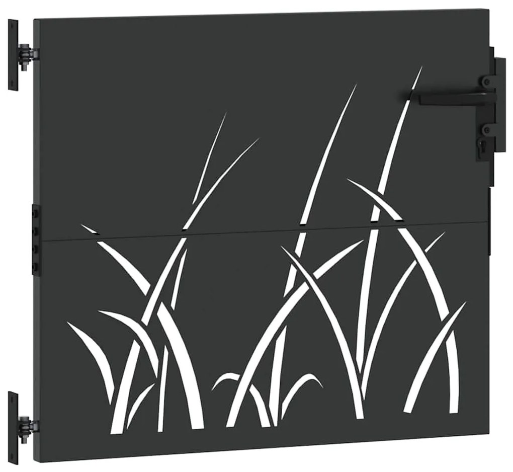 vidaXL Πύλη Κήπου Μαύρο 85 x 100 cm Ατσάλι με Επικάλυψη Πούδρας