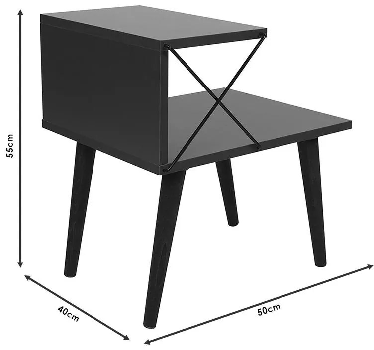 Βοηθητικό τραπέζι-κομοδίνο Gather sonoma-καρυδί 50x40x55εκ 50x40x55 εκ.