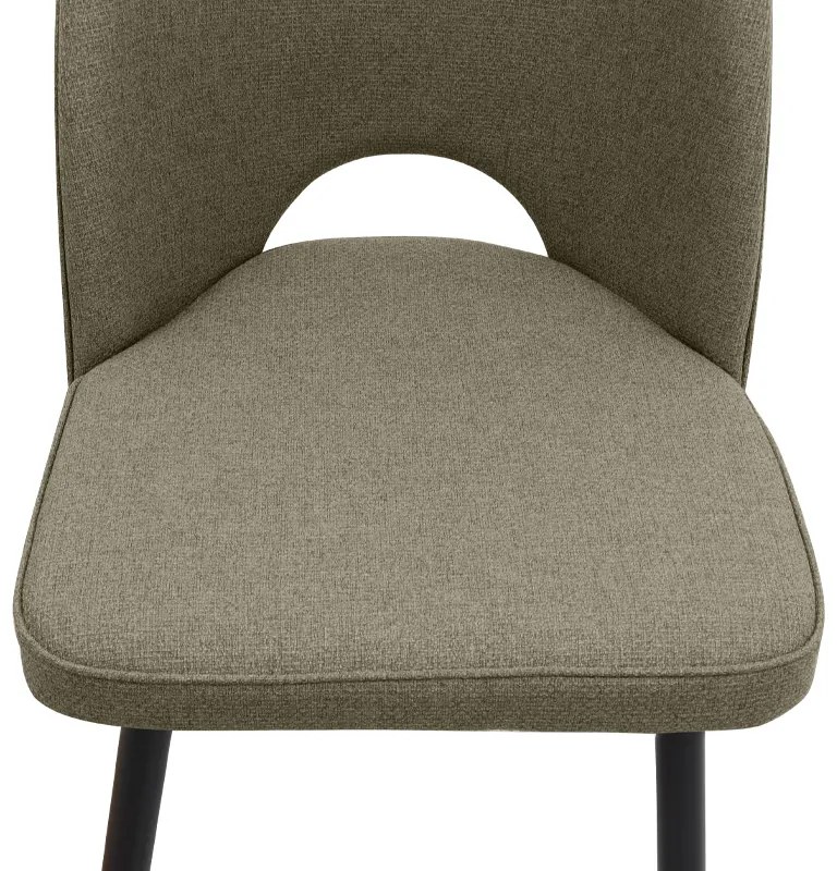 Καρέκλα τραπεζαρίας Christy Megapap λαδί ύφασμα - μεταλλικό μαύρο πόδι 47x59x90εκ.