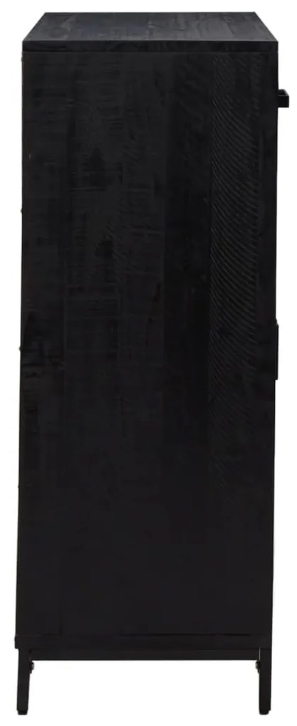 vidaXL Παπουτσοθήκη Μαύρη 75 x 40 x 110 εκ. από Μασίφ Ξύλο Πεύκου