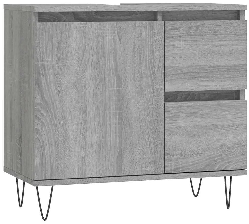 vidaXL Ντουλάπι Μπάνιου Γκρι Sonoma 65x33x60 εκ. Επεξεργασμένο Ξύλο