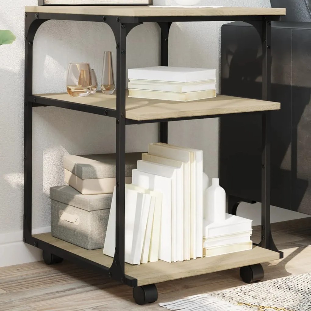vidaXL Βάση Εκτυπωτή 3 Επιπέδων Sonoma Δρυς 43x48x64 εκ Επεξ. Ξύλο