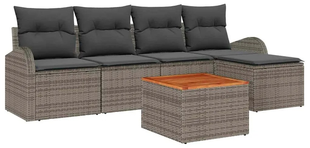vidaXL Σετ Καναπέ Κήπου 6 pcs Γκρι
