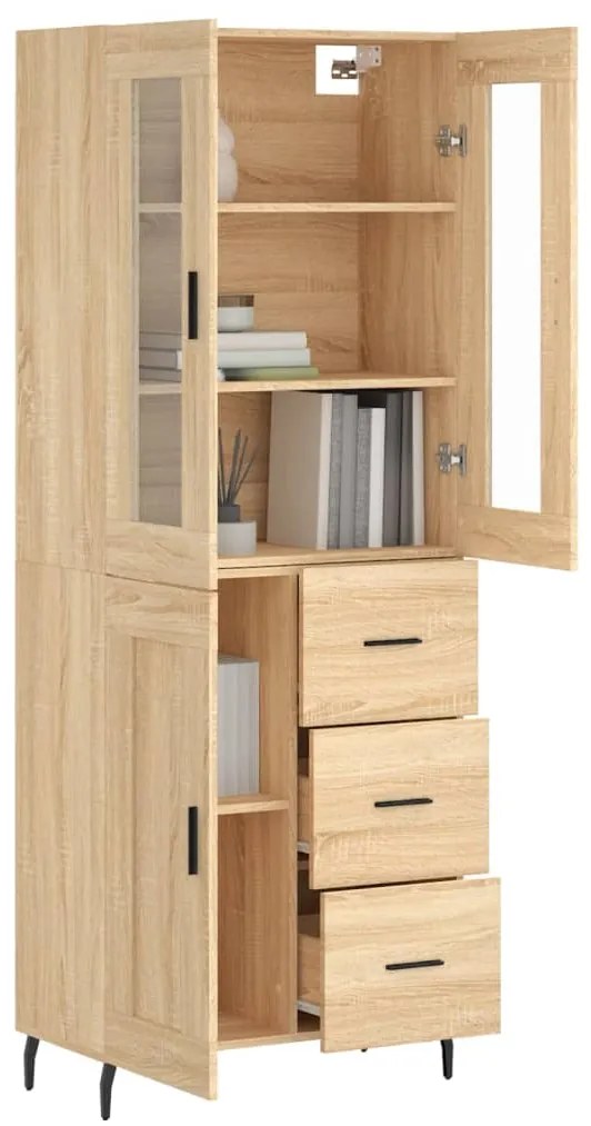 vidaXL Ντουλάπι Sonoma δρυς 69,5 x 34 x 180 εκ. από Επεξεργασμένο Ξύλο