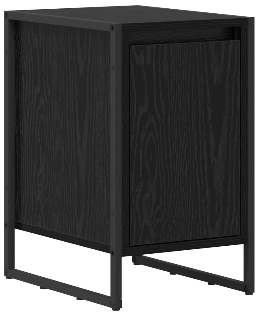 vidaXL Κομοδίνο 2 pcs Μαύρη Οξυά 39,5 x 30 x 50 εκ Επεξεργασμένο ξύλο