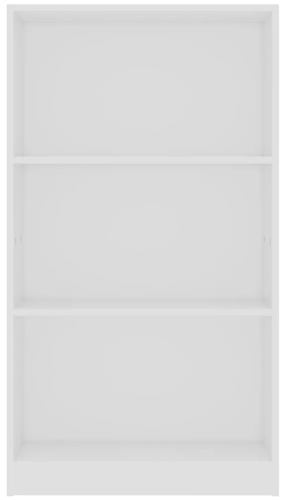 vidaXL Βιβλιοθήκη με 3 Ράφια Λευκή 60x24x109 εκ. Επεξεργασμένο Ξύλο