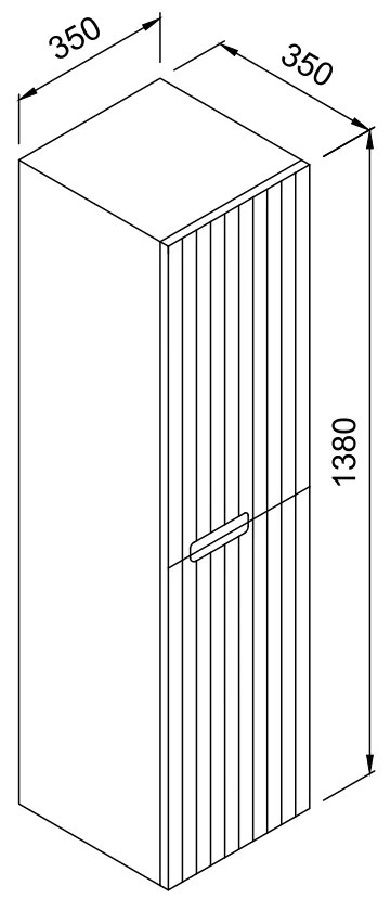 Στήλη ENZA Ανθρακί MDF 18mm Λάκα 35 3CENZ035ANTM κρεμαστή