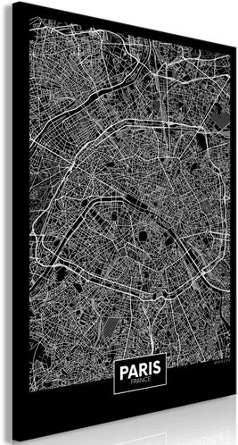 Πίνακας - Dark Map of Paris (1 Part) Vertical - 40x60