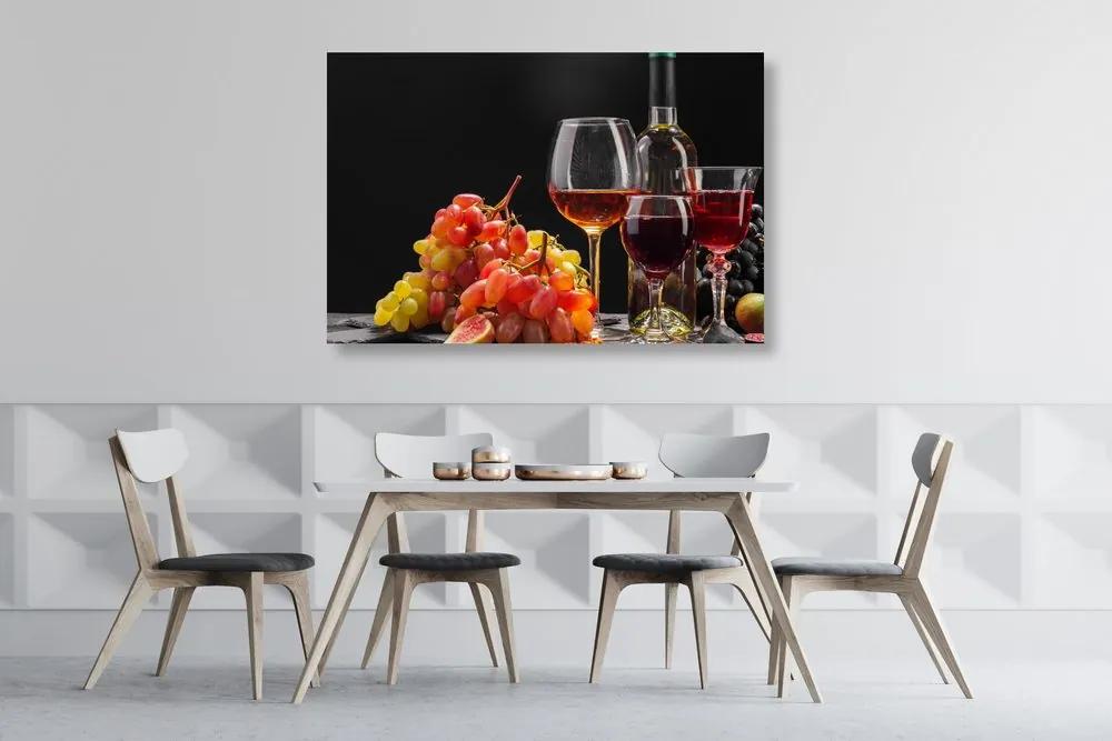 Εικόνα κρασί και σταφύλια - 120x80