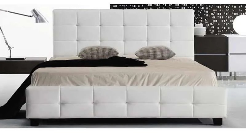 Κρεβάτι διπλό Fidel 160x200 PU Άσπρο