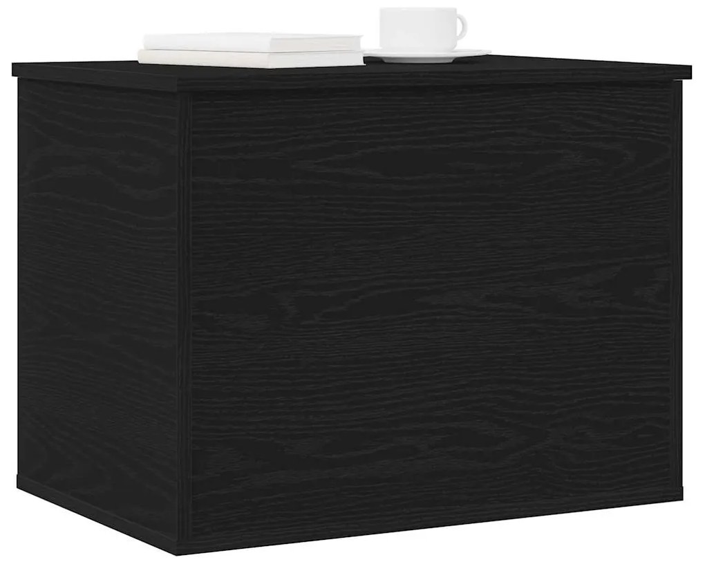 vidaXL Κουτί αποθήκευσης με καπάκι Μαύρη Δρυς 60x42x46 εκ. Κατασκευασμένο ξύλο