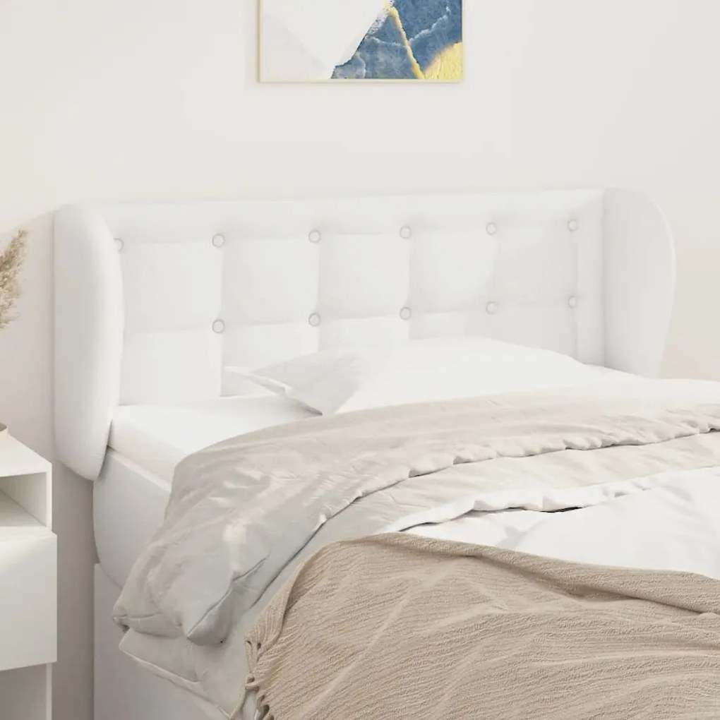 vidaXL Κεφαλάρι με Πτερύγια Λευκό 103x23x78/88 εκ.Συνθετικό Δέρμα