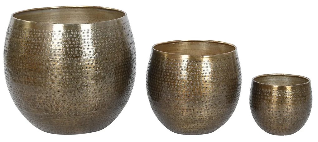 Σετ από Γλάστρες Home ESPRIT Χρυσό Αλουμίνιο 47 x 47 x 40,5 cm