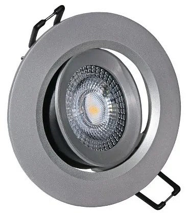 Adeleq Led Spot Ψευδοροφής Πλαστικό Στρογγυλό 5W 3000K 38° Ασημί 21-051600