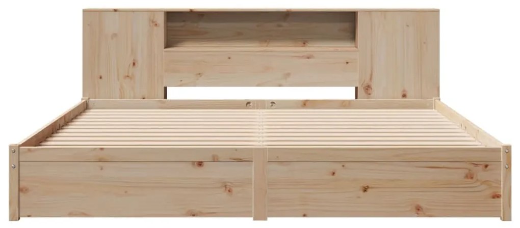 vidaXL Κρεβάτι Βιβλιοθήκη Χωρίς Στρώμα 200x200 εκ Μασίφ Ξύλο Πεύκου
