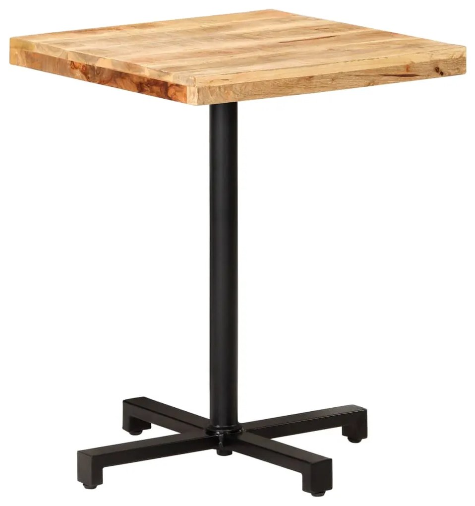 Τραπέζι Bistro Τετράγωνο 60x60x75 εκ. Ακατέργαστο Ξύλο Μάνγκο - Καφέ