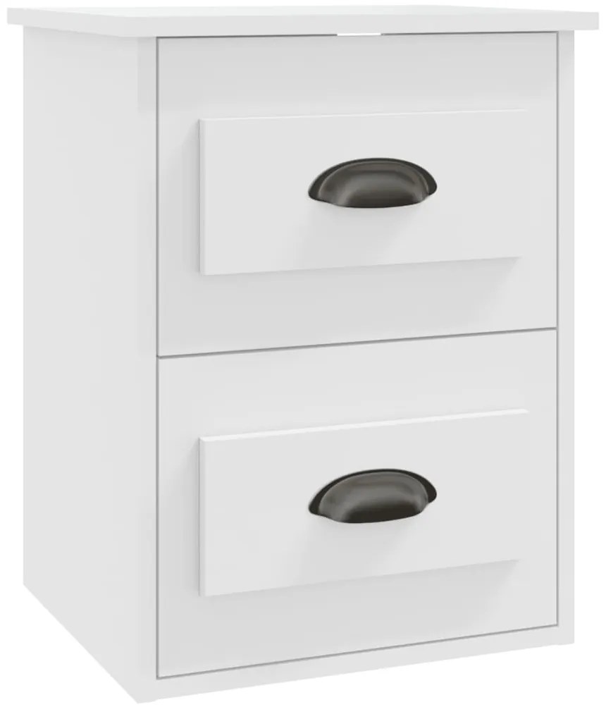 vidaXL Κομοδίνα Επιτοίχια 2 τεμ. Λευκά 41,5x36x53 εκ.