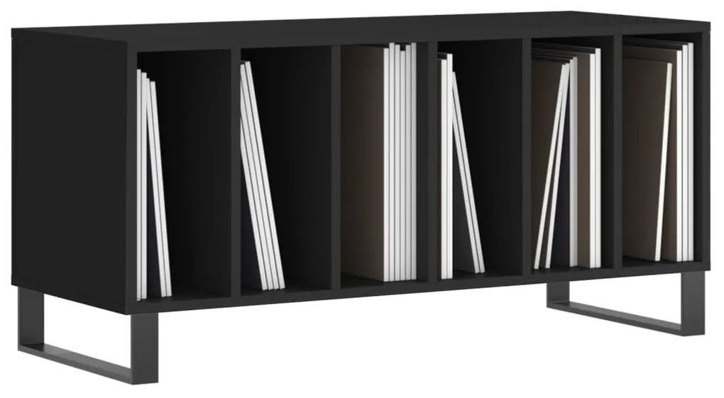 vidaXL Έπιπλο Δίσκων Μαύρο 100 x 38 x 48 εκ. από Επεξεργασμένο Ξύλο