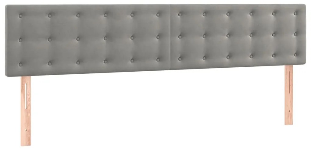 vidaXL Κρεβάτι Boxspring με Στρώμα Ανοιχτό Γκρι 180x200 εκ. Βελούδινο